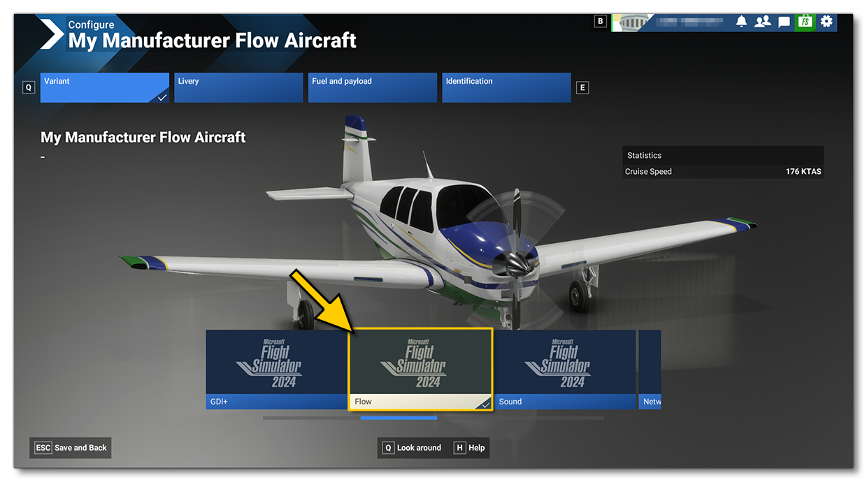 Selecting The Flow Aircraft In The Simulation
