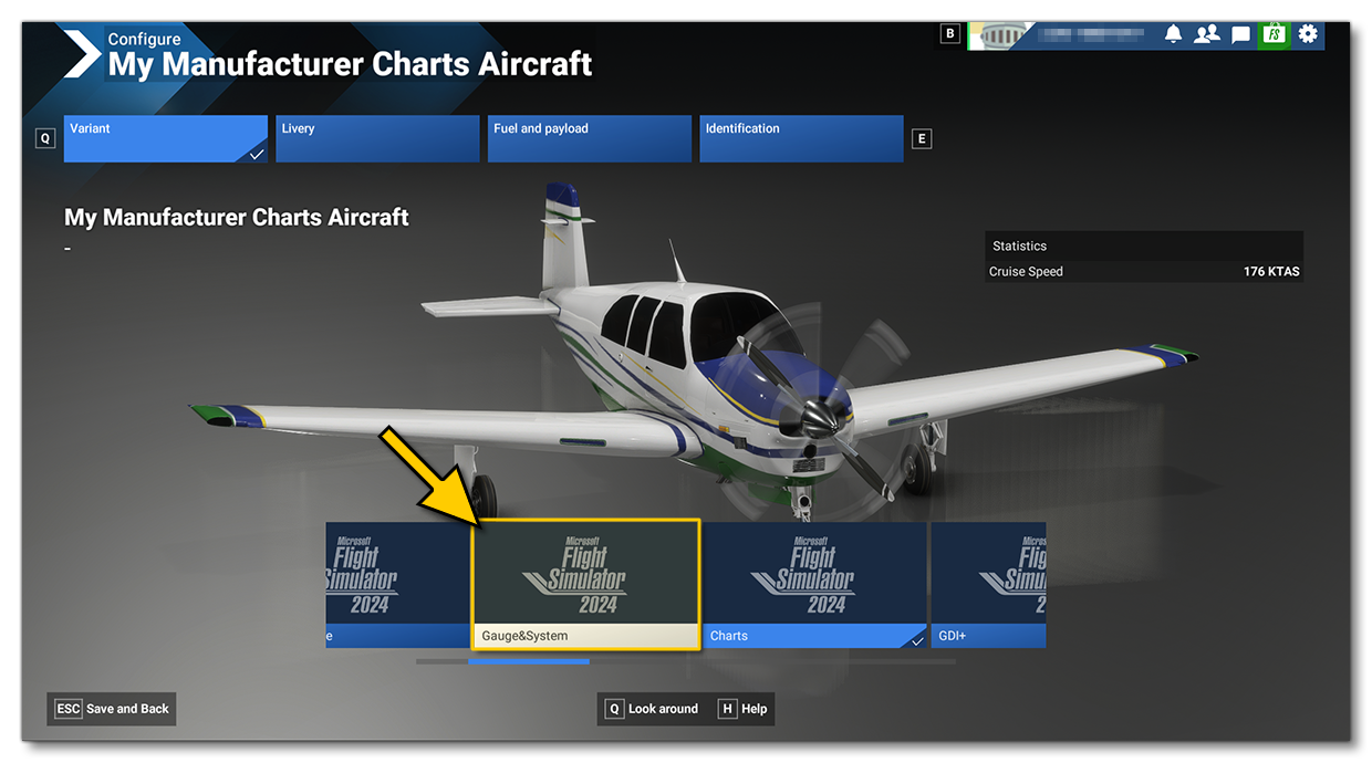 Selecting The Gauge And System Aircraft In The Simulation