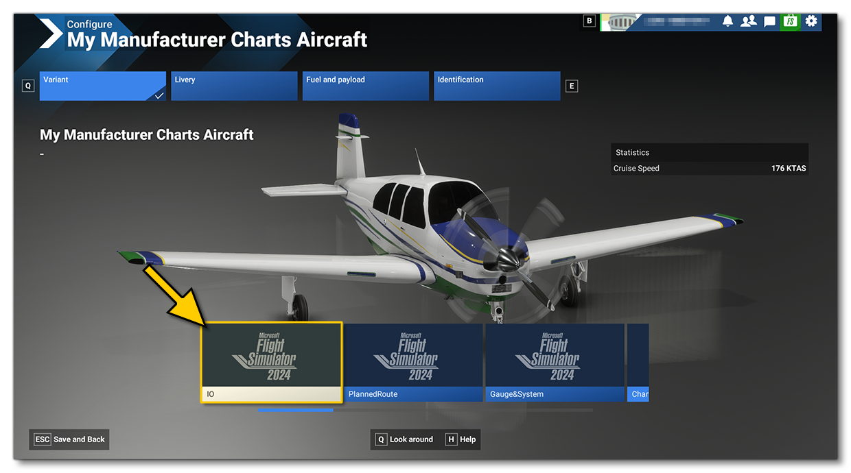 Selecting The IO Aircraft In The Simulation