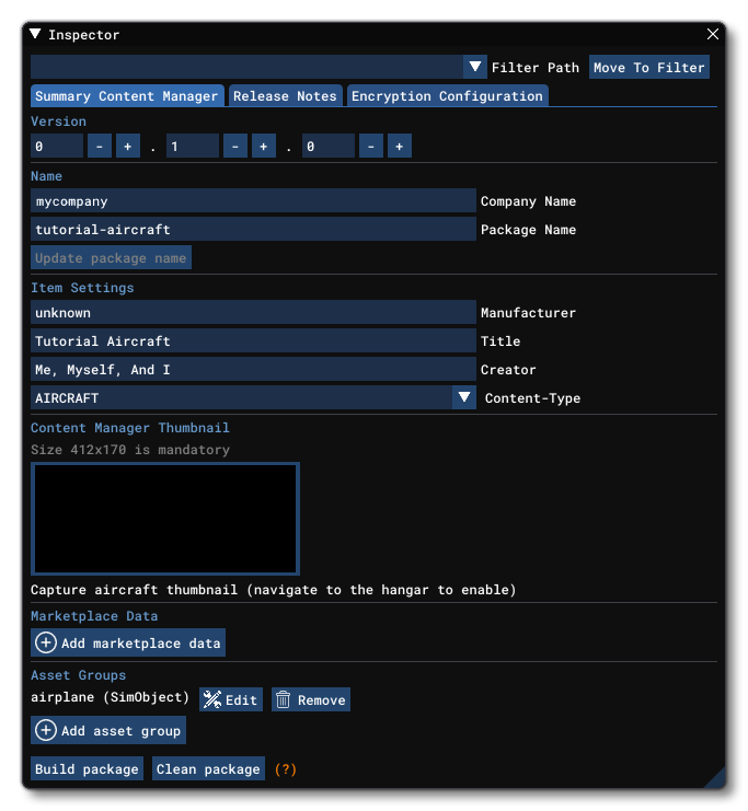 The Inspector Window The Inspector Window
