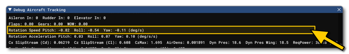Checking The Roll Rate In The Debug Window