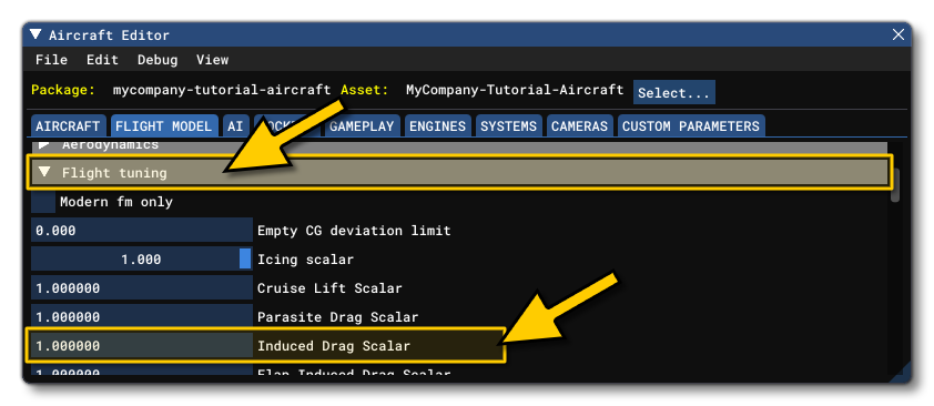The Induced Drag Parameter In The SimObject Editor