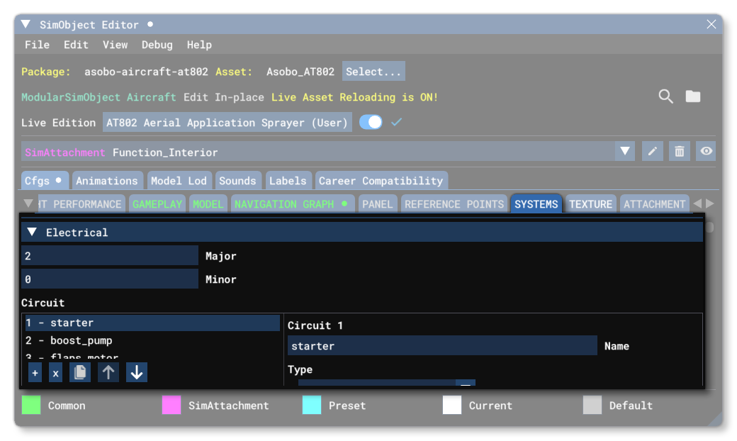 The Electrical System Section In The SimObject Editor The Electrical System Section In The SimObject Editor