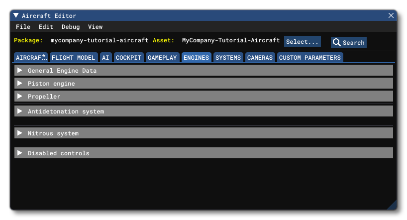 The Engine Tab In The SimObject Editor The Engine Tab In The SimObject Editor