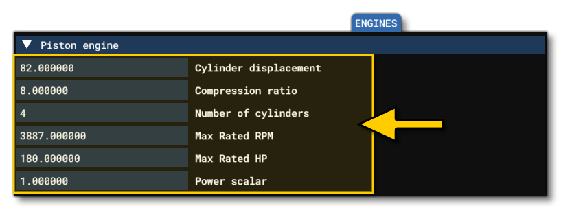 Initial Params To Set Up For A Piston Engine