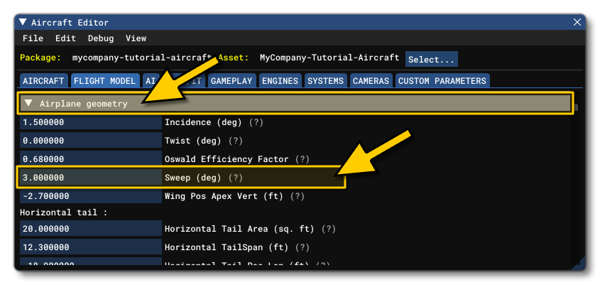 The Sweep Parameter in The SimObject Editor The Sweep Parameter in The SimObject Editor
