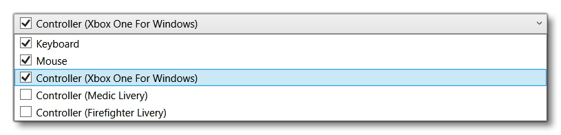 Different Input Configurations In The Bindings List