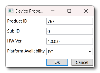The Device Properties Window