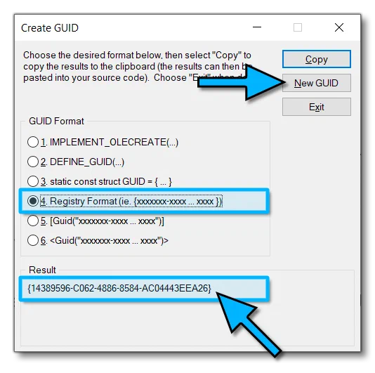 Visual Studio Create GUID Tool