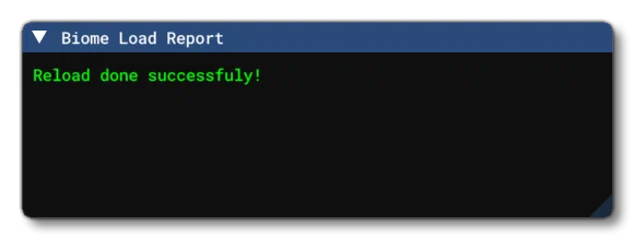 The Biome Load Report Window