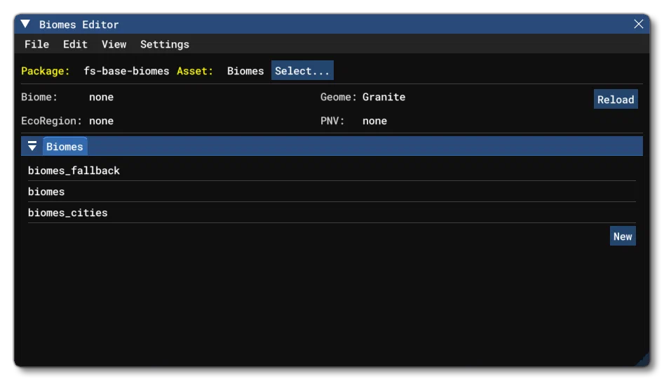 The Biomes Editor