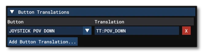 The Button Translation Section Of The Input Device Editor