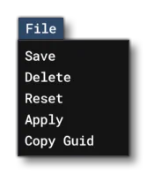 The Material Inspector File Menu