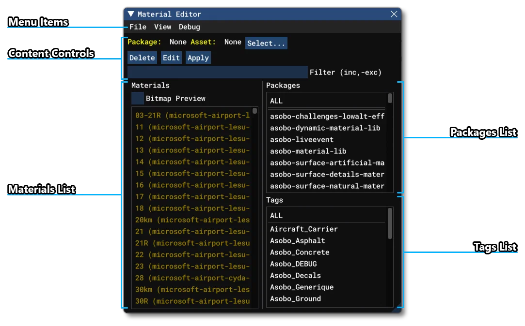 The Material Editor Window