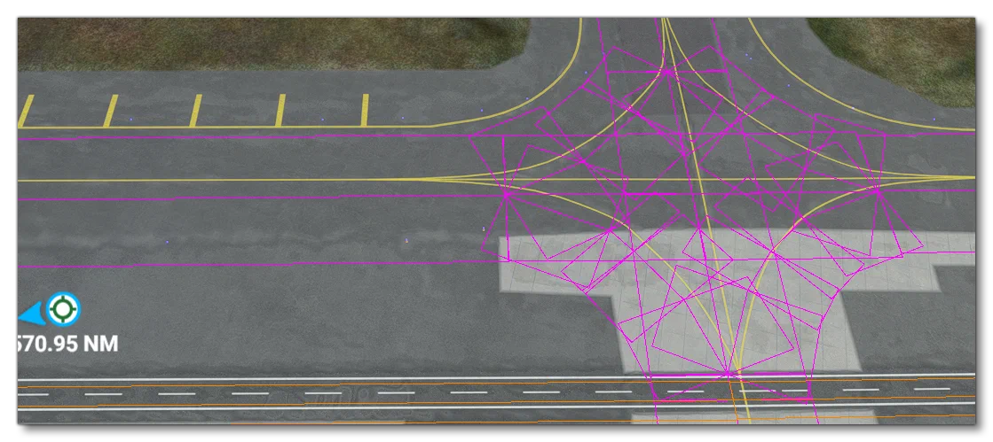 Taxiway Width Being Shown In The AIrport Debug Drawing