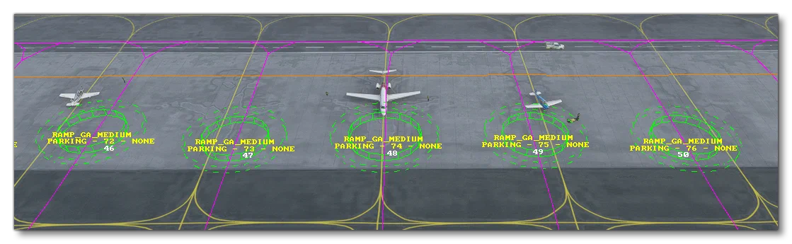 Additional Taxiway Parking Information Being Shown In The Sim