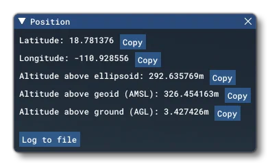 The Position Debug Window]