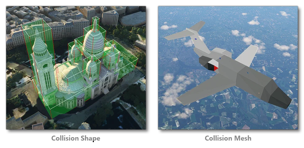 Example Of Simple Collision Shapes And Collision Meshes