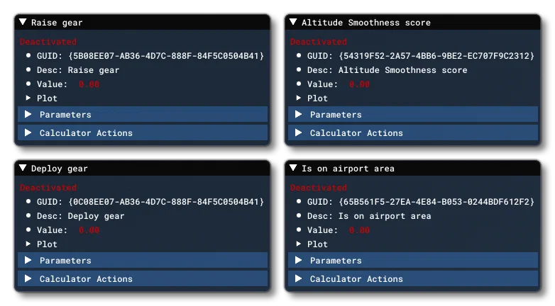 Flight Object Debug Sub-Windows