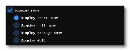 The Display Name Options
