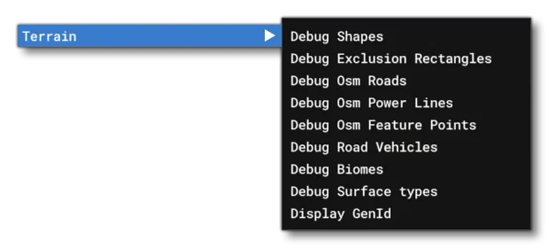 The Terrain Sub-Menu