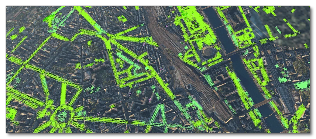 The OSM Debug Feature Points In The Simulation
