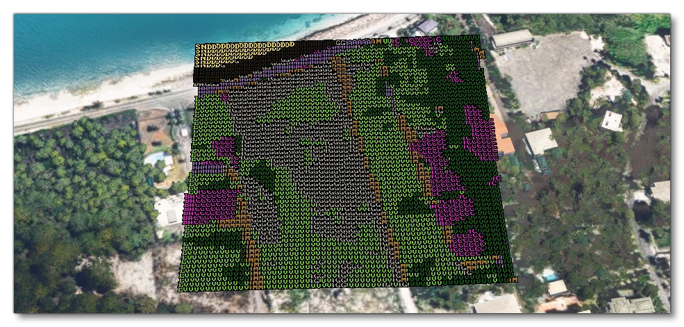 An Example Of The Debug Surface Sampling Grid