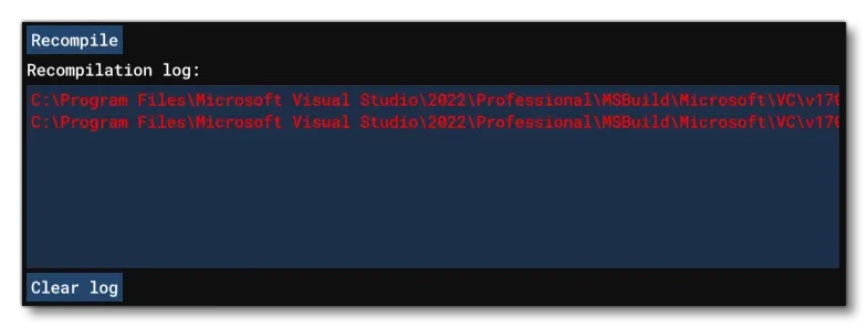 The Recompile Section When Debugging WASM