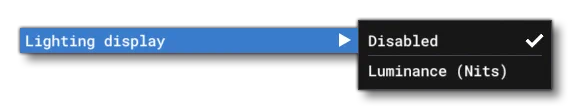 The Lighting Display Sub-Menu