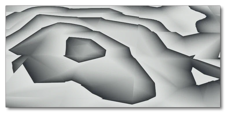 Terrain Isolines Drawn Over The Simulation Landscape