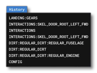 Behaviour Debug History Menu