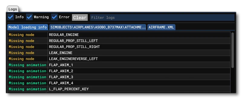 The Logs Tab View