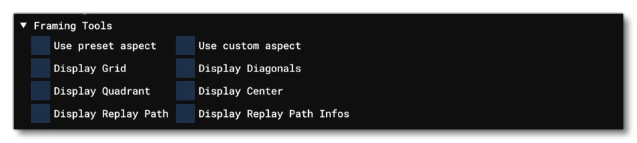 The Framing Sub-Section Of The Replay Manager