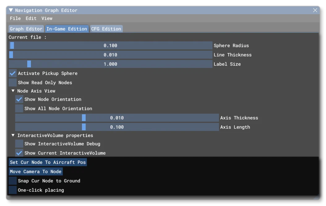 The Navigation Graph View Properties Window For Scenery