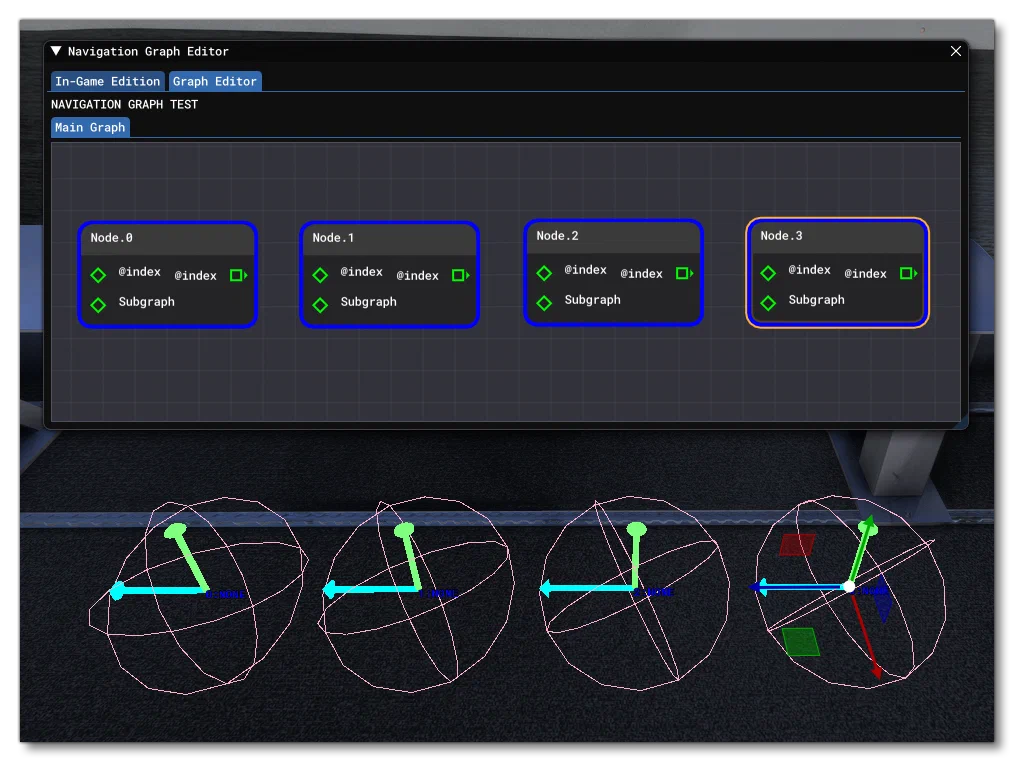 Multiple Nodes In The Navigation Graph And In The Simulation