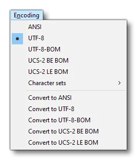 Encoding A File Using The UTF-8 BOM Encoding In Notepad++