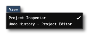 The Project Editor View Menu