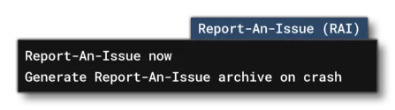 The RAI Menu Options