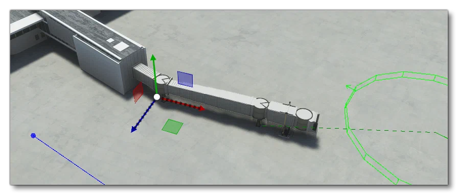 A Jetway Link Scenery Object Placed In The World
