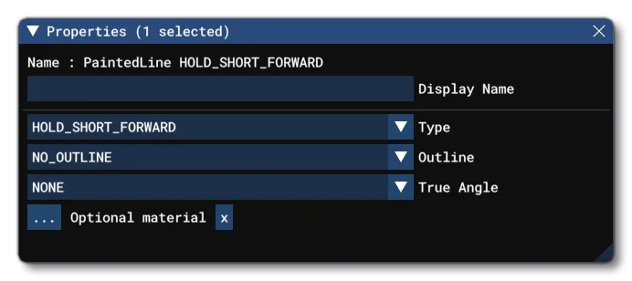The Painted Line Object Properties