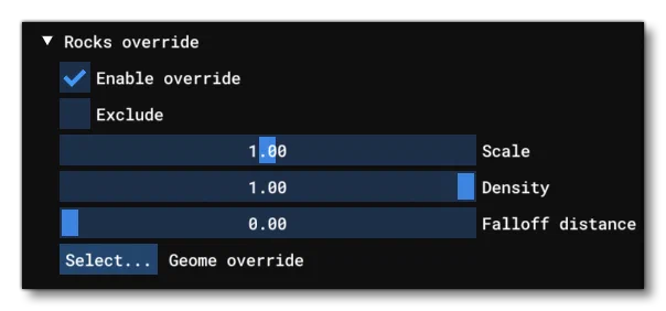 The Regular Polygon Rocks Override Options