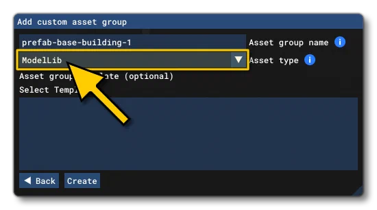 Selecting The ModelLib Asset Type