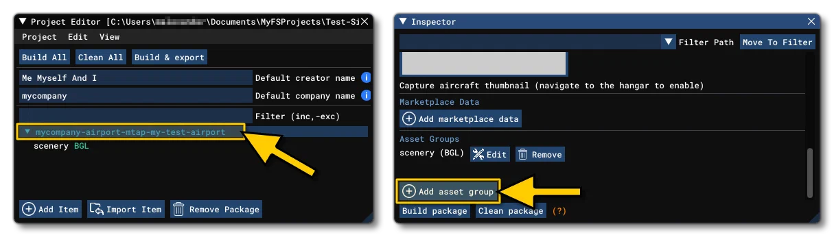 Adding An Asset Group To A Scenery Project