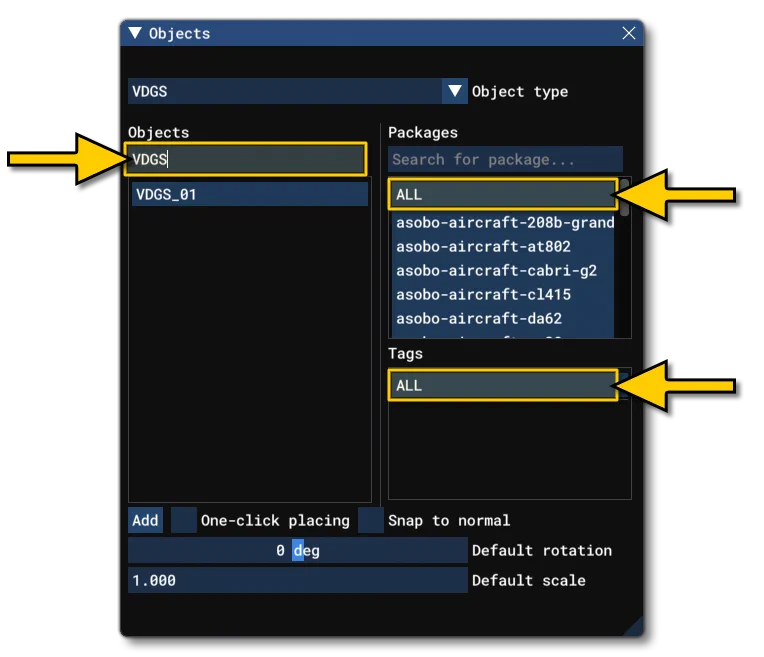A VDGS Object In The Objects Window Using The Filter
