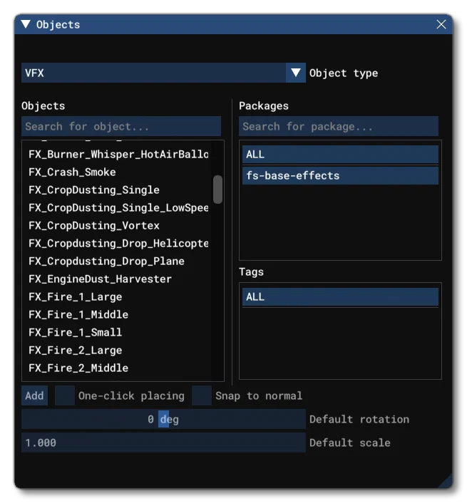 The VFX Object Type Shown In The Objects Window