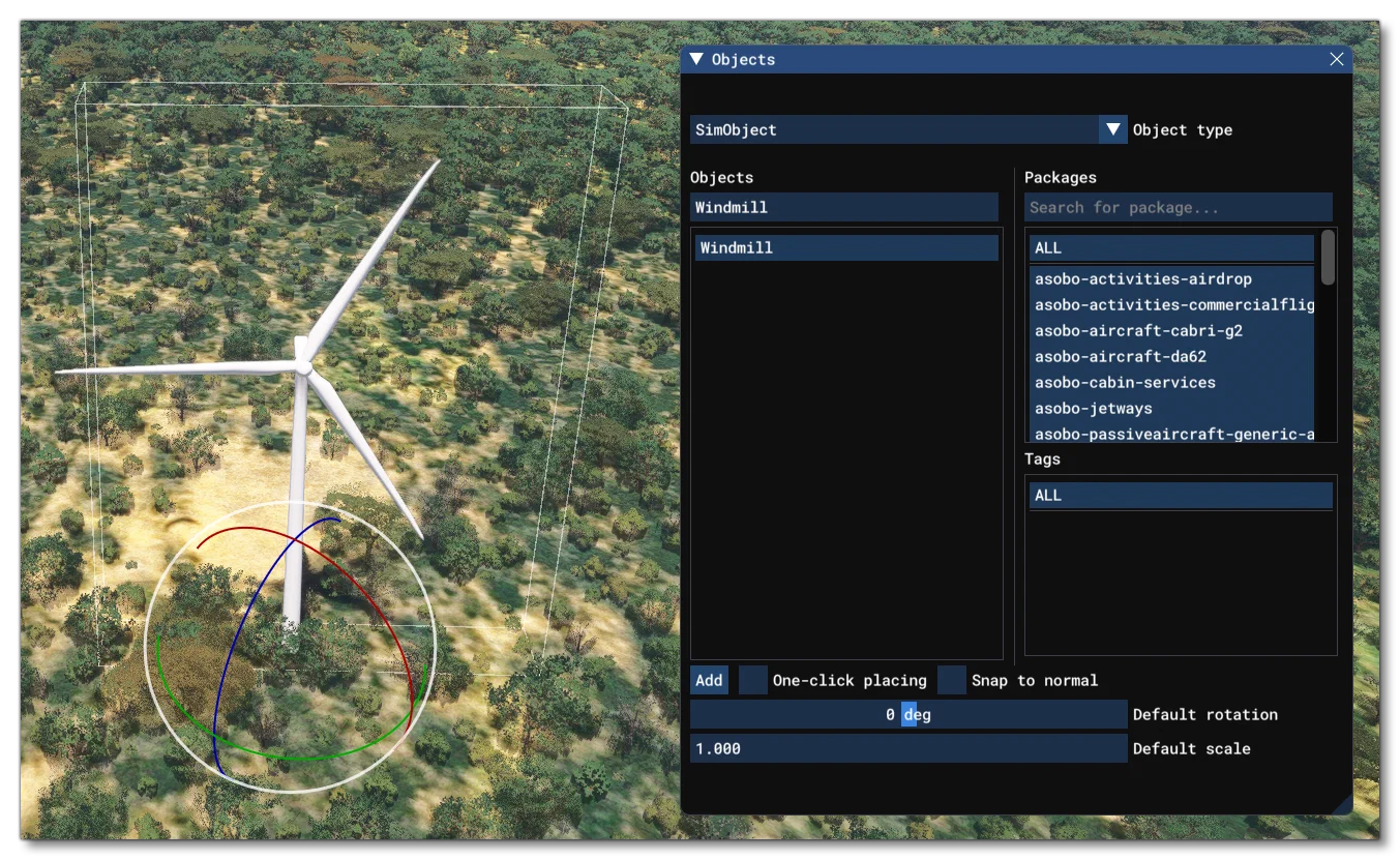 Adding A Windmill SimObject To The Scene