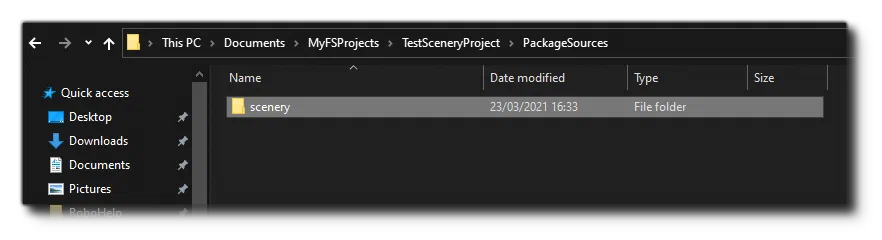 The Scenery Folder In The Root Directory For The Package