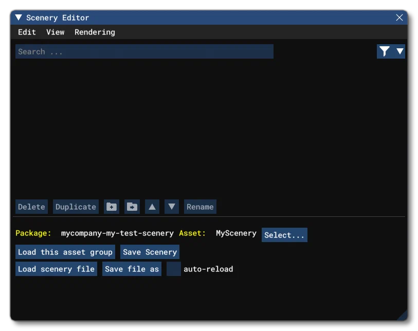 The Scenery Editor Window