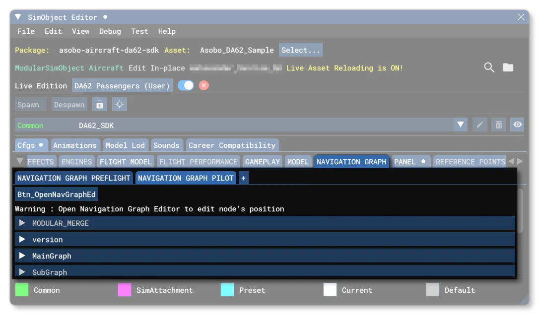 The Navigation Graph Tab In The SimObject Editor