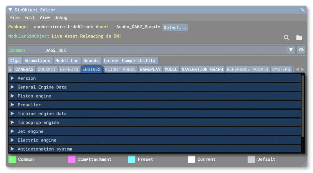 The Engines.cfg File Tab In The SimObject Editor